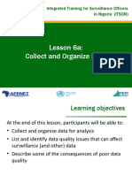 Lesson 6a: Collect and Organize Data: Integrated Training For Surveillance Officers in Nigeria (ITSON)