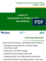 Lesson 2: Introduction To Public Health Surveillance: Integrated Training For Surveillance Officers in Nigeria (ITSON)