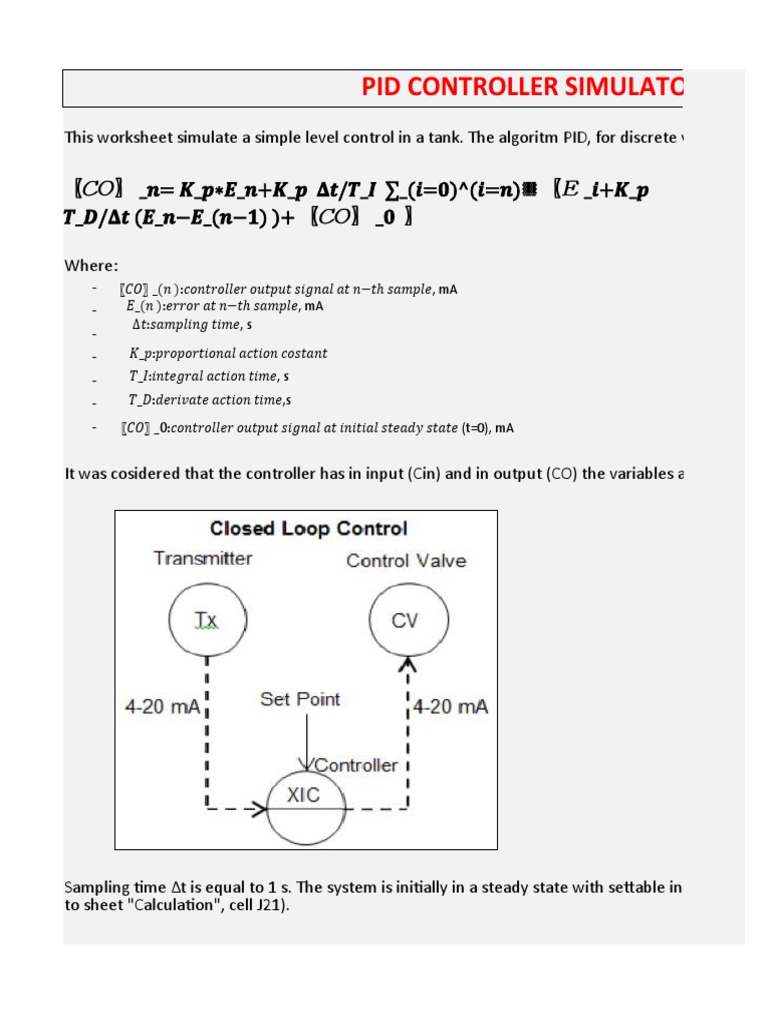 PID Controller Simulation Worksheet | PDF | Control Theory | Mechanical ...