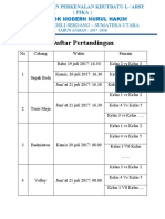 Daftar Pertandingan: (P3KA) Pondok Modern Nurul Hakim Tembung - Deli Serdang - Sumatera Utara
