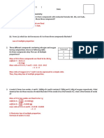 Chinese Name:                    (         ) Senior One Science (    ) Date: Additional exercise 15: Laws of chemistry