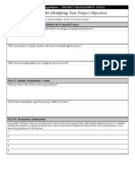 Worksheet For Identifying Your Project Objectives