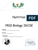 Nutrition YR10 Biology IGCSE: Name - Form - Teacher