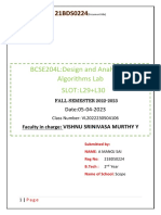 BCSE204L:Design and Analysis of Algorithms Lab Slot: L29+L30