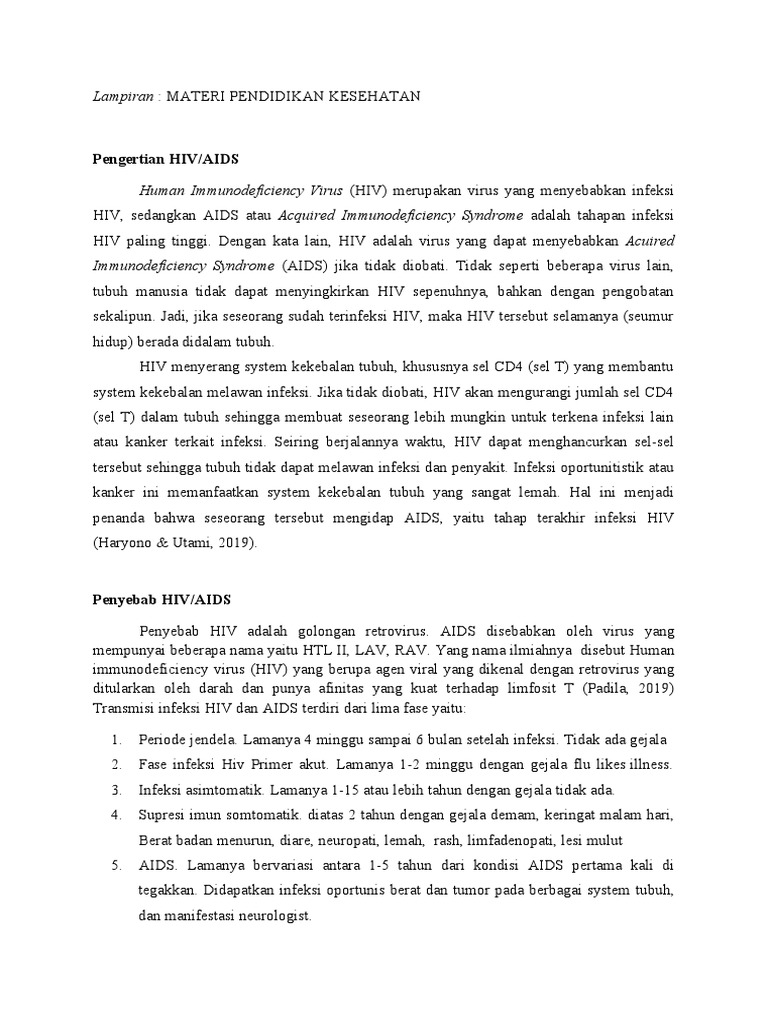Lampiran (MATERI HIV AIDS) | PDF