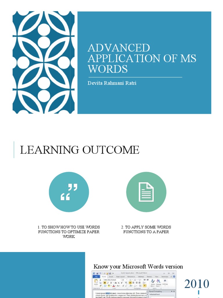 MS Word Application | PDF