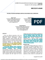 IMECE2013-65498: The Relationship Between Surface Roughness and Corrosion