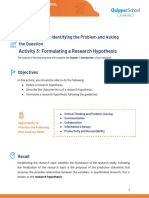 LA2 Activity 3 Formulating a Research Hypothesis