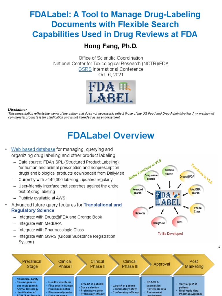 Fdalabel A Tool To Manage DrugLabeling Documents With Flexible Search