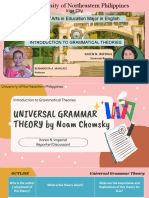 Universal Grammar Theory of Noam Chomsky Part 3 of 3 Reported by K. Imperial 2022