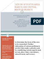 Identification of Focus Area of Research and Initial Information Search