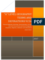 "A" Level Geography Terms and Definations 9156