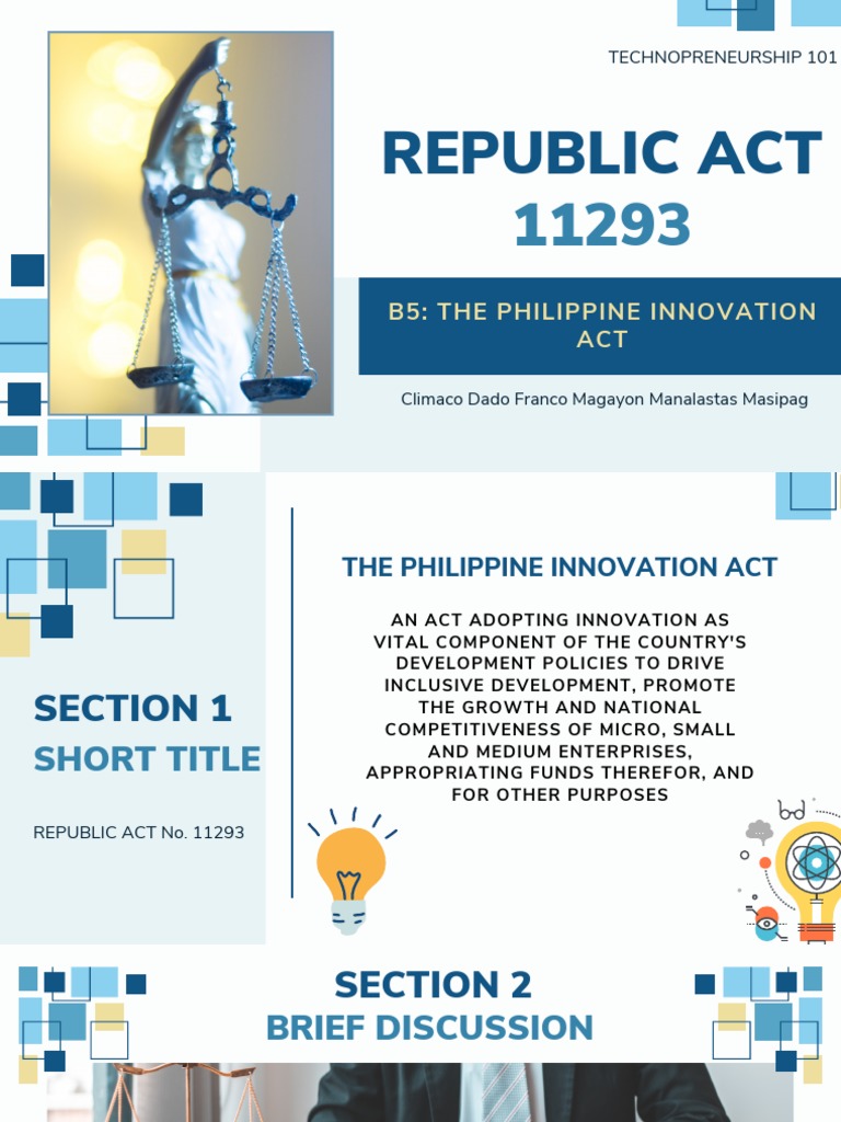 Technopreneurship 101 Group 5 - Ra 11293 | PDF | Small And Medium  