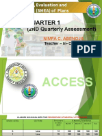 Monitoring, Evaluation and Adjustment (SMEA) of Plans: Quarter 1