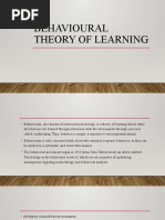 Behavioural Theory of Learning