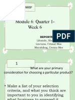 Module 6: Quarter 1-Week 6: Entrepreneurship
