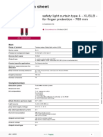 Product Data Sheet: Safety Light Curtain Type 4 - XUSLB - For Finger Protection - 760 MM