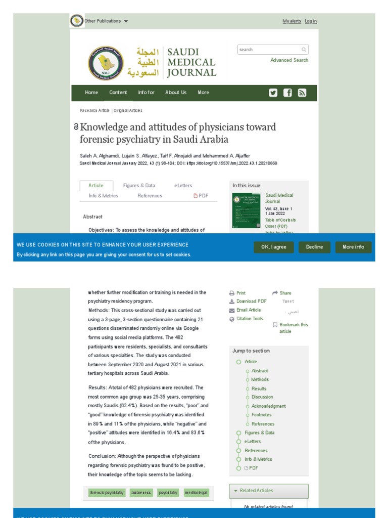 Knowledge and Attitudes of Physicians Toward Forensic Psychiatry in