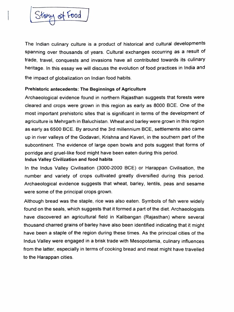 The Evolution of Indian Food Culture: From Ancient Agricultural