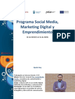 Programa Social Media, Marketing Digital y Emprendimiento: 02 de MARZO Al 16 de ABRIL