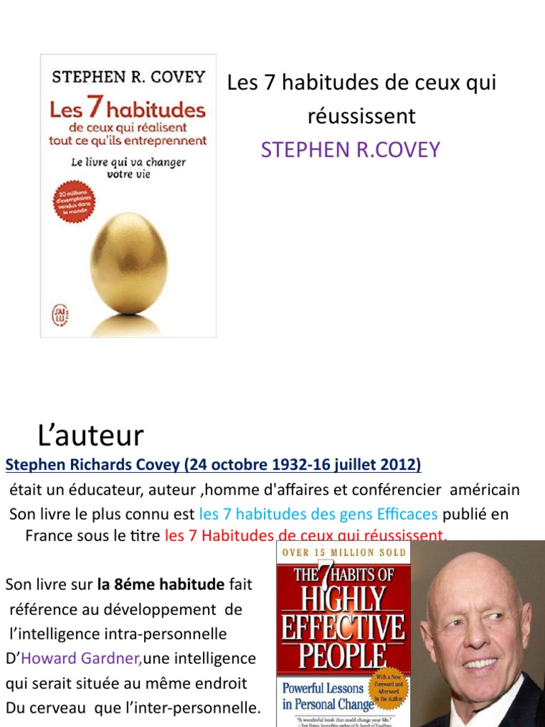 Les 7 habitudes des gens efficaces | PDF | Liberté | Sciences ...