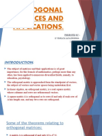 Orthogonal Matrices and Applications.: Presented by - G Venkata Jaya Krishna 228R1A0597