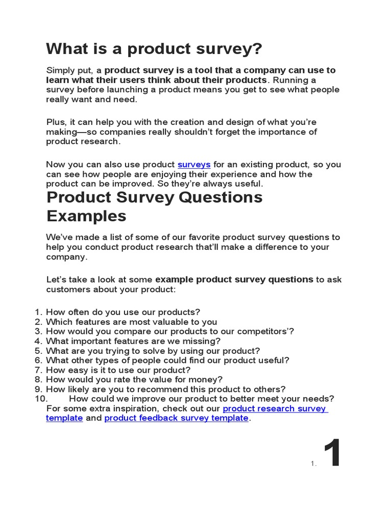 Product Survey | PDF | Communication