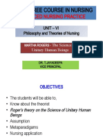 Martha Rogers' Science of Unitary Human Beings Theory