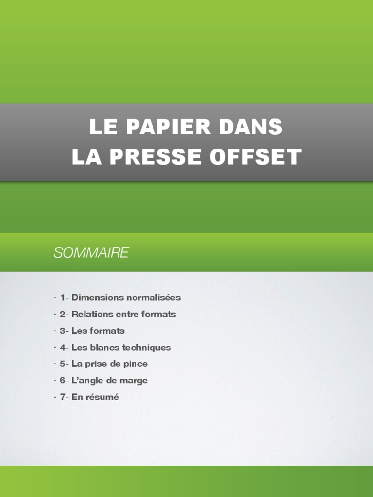 Dimensions et Formats en Presse Offset | PDF | Impression | Graphisme