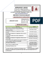 Apedcet-2023: Instruction Booklet