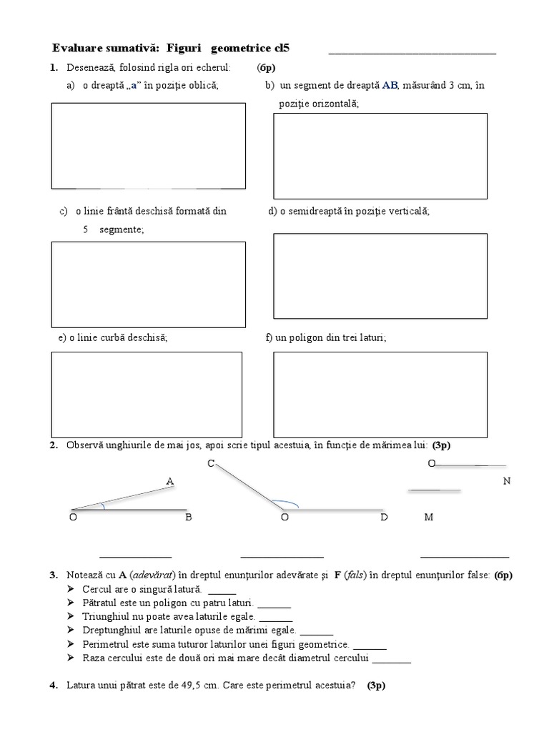 Figuri Geometrice cl5 | PDF