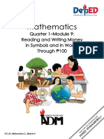 Quarter 1-Module 9: Reading and Writing Money in Symbols and in Words Through 100