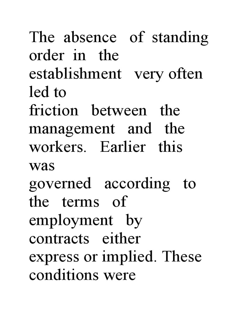Standing Order PDF Employment Contractual Term