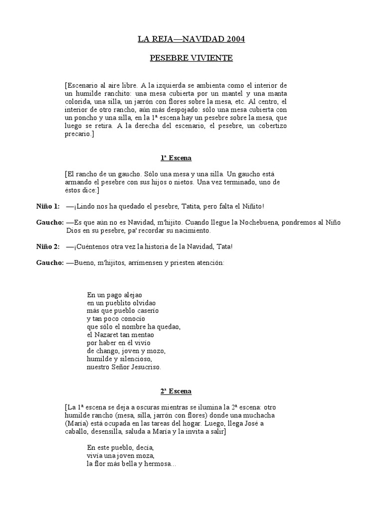 Pesebre Viviente Criollo: Guion Navideño | PDF | María, madre de Jesús ...