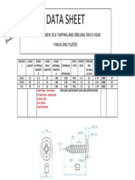 Data Sheet: Drywall Screw Self Tapping and Drilling Truss Head Finish Zinc Plated