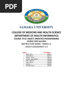 Samara University: College of Medicine and Health Science Department of Health Informatics