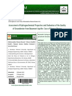 Assessment of Hydrogeochemical Properties and Evaluation of The Quality of Groundwater From Basement Aquifer: Case of Niamey Region