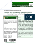 Comparative Study of Physicochemical and Bacteriological Parameters of Water Packaged in Sachets and Tap Water in Niamey City