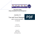 Activity 2.1 Tour and Travel Management: College of Hospitality & Tourism Management