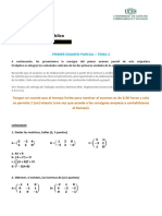 Primer Examen Parcial Álgebra - Tema 2 17.04.20