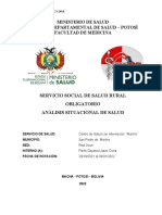 Ministerio de Salud Servicio Departamental de Salud - Potosí Facultad de Medicina