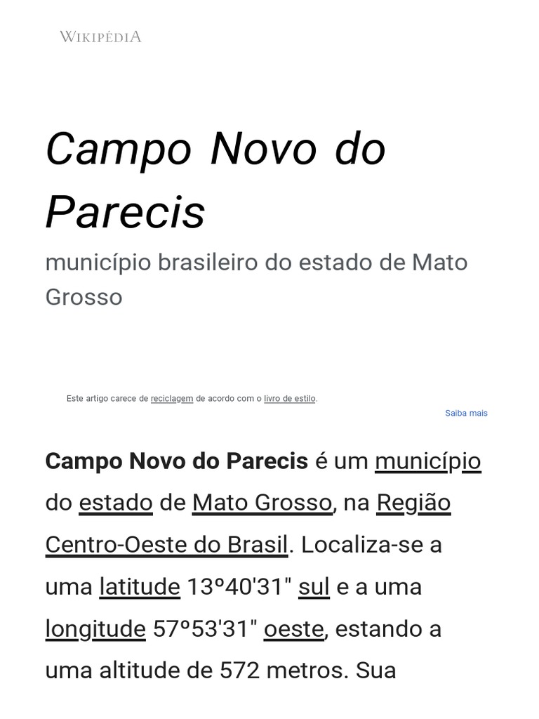 Mato Grosso – Wikipédia, a enciclopédia livre