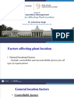 Lecture 17 Factors Affecting Plant Location