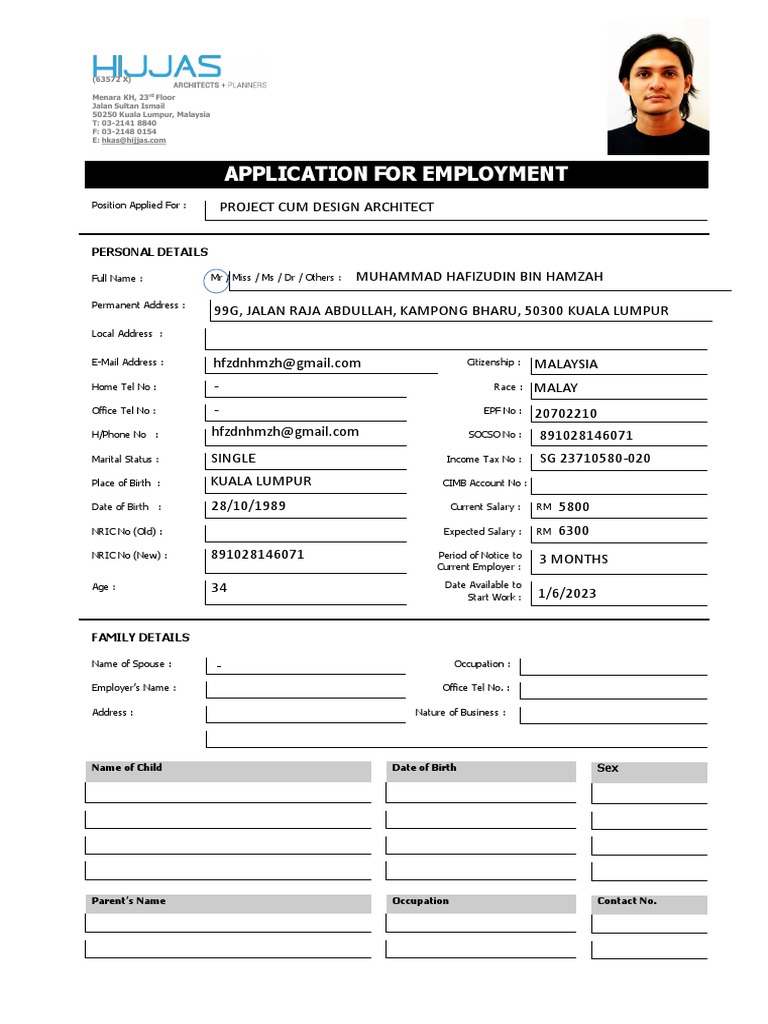HIJJAS - Job Form | PDF | Diploma | Professional Certification