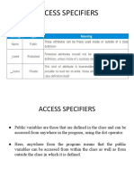 Access Specifiers