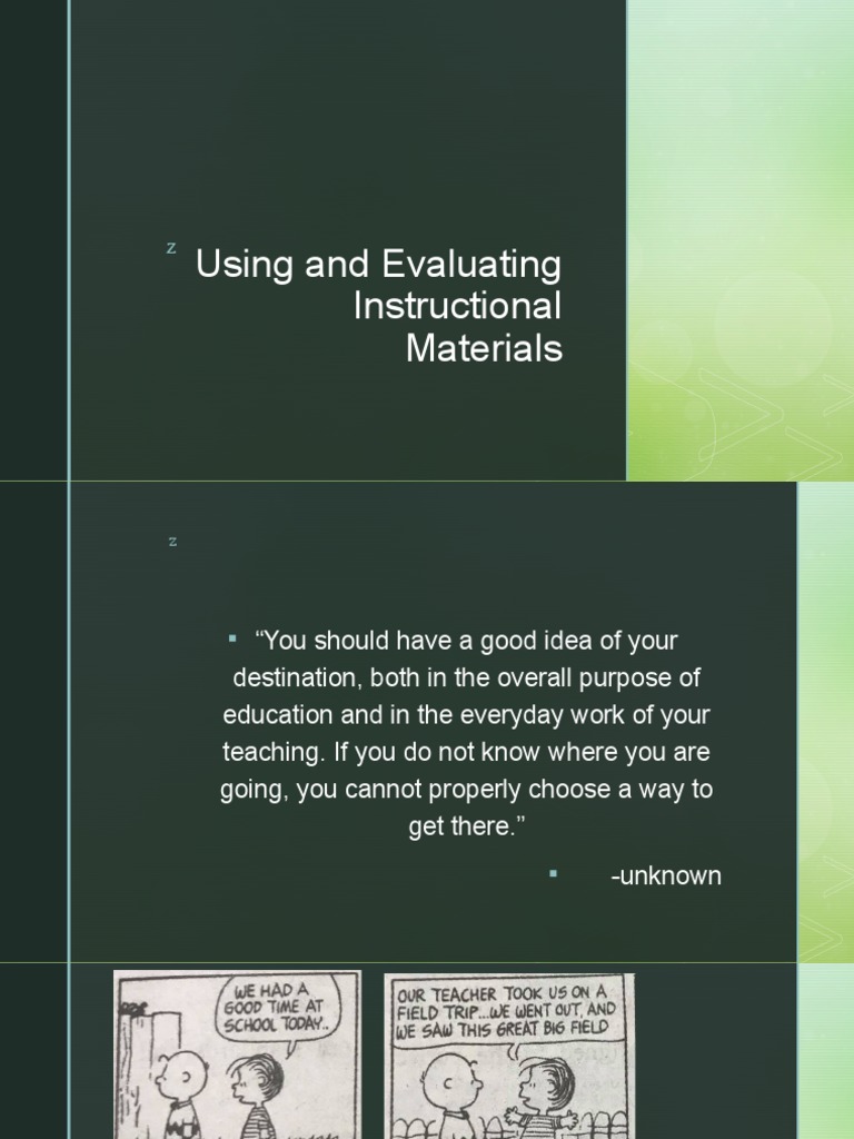 Using and Evaluating Instructional Materials PDF