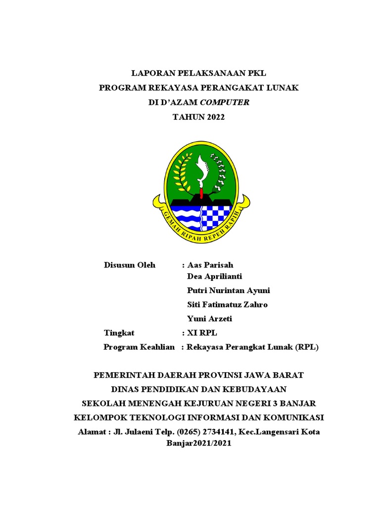 Laporan PKL RPL di D'Azam 2022 | PDF | Karier & Perkembangan | Seni