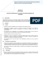 Annexe C Liste de Contrôle Pour Le Contenu D'un Plan de Gestion de La Qualité