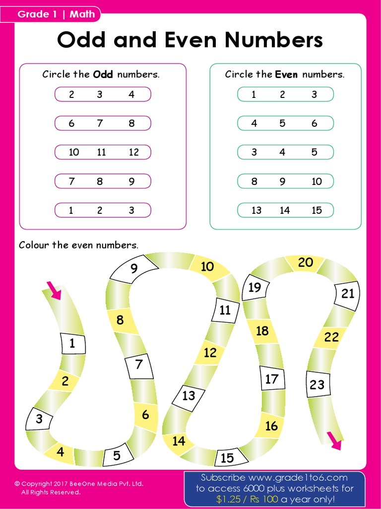 Math Worksheets Grade 1 | PDF