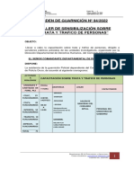 Orden de Guarnición #94/2022 Taller de Sensibilización Sobre "Trata Y Trafico de Personas"